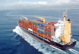 JELD-WEN Export Division: home page image of a cargo ship with cargo